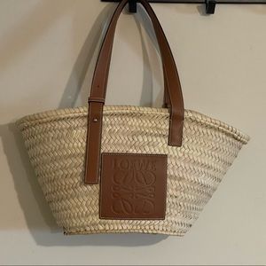 Loewe Calfskin and Raffia Tote Medium NWT